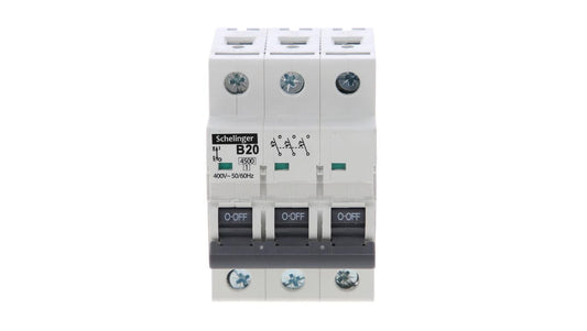 Wyłącznik nadprądowy 3P B 20A 4,5kA AC SCHELINGER A02-G7-3P-B20