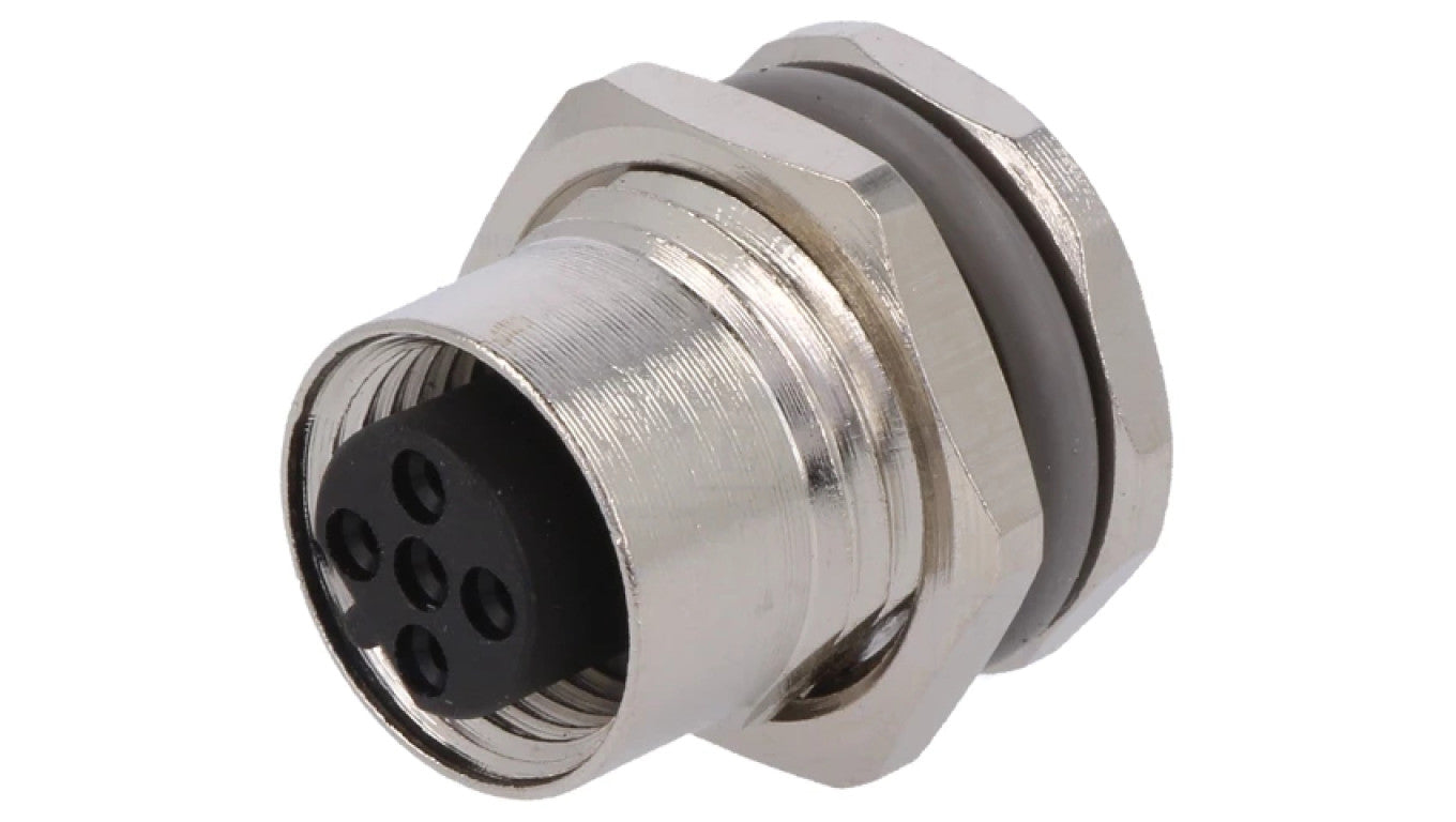 Gniazdo M12 5-PIN żeńskie kod B-Profibus lutowanie IP67 60V T4131412051-000
