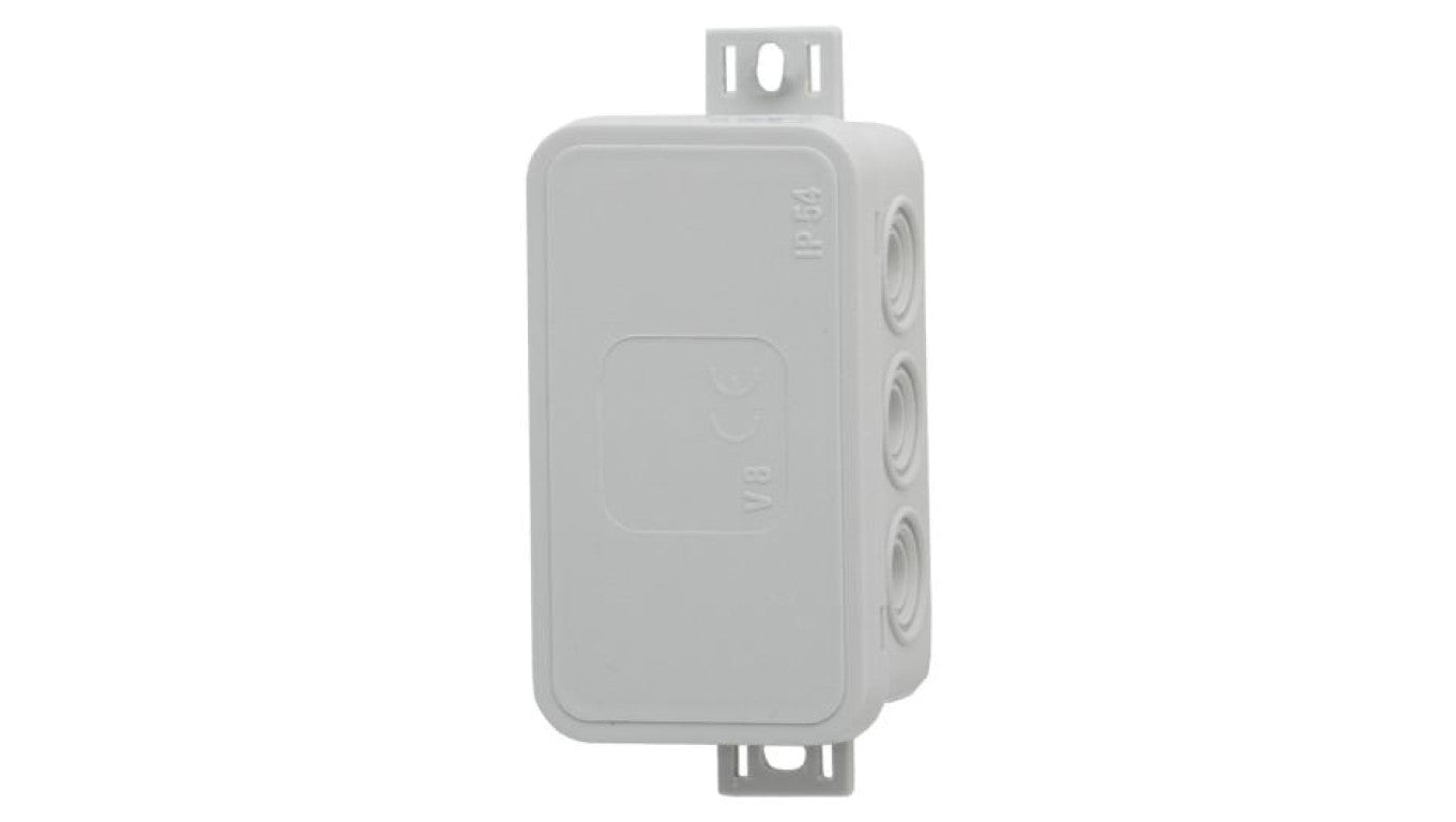 Puszka hermetyczna V8, termoplast 80x45x41 IP54, szara - klik, 8 osłabień