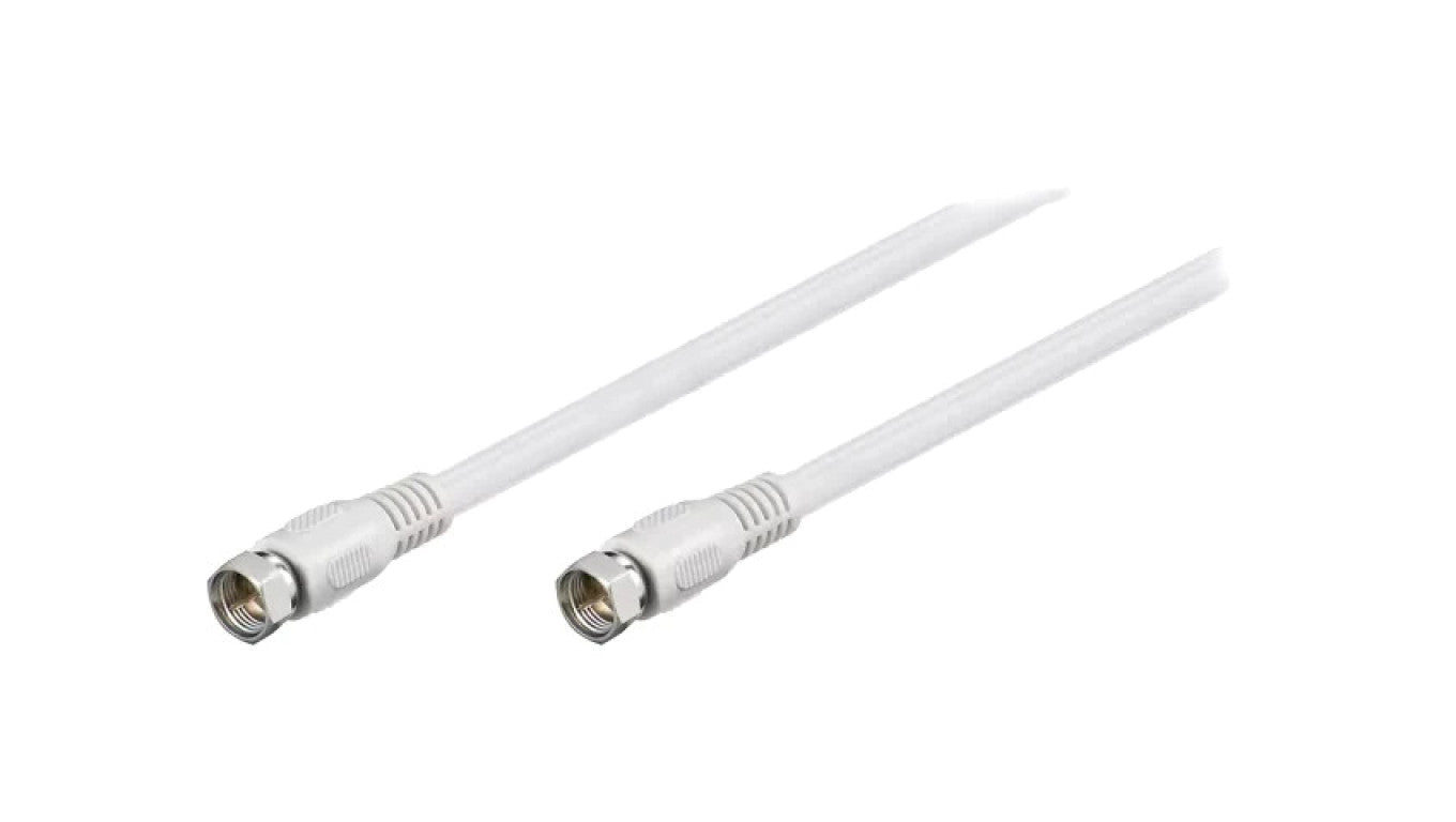 Kabel 10m F wtyk, z obu stron ekranowane złącza biały 75 50741