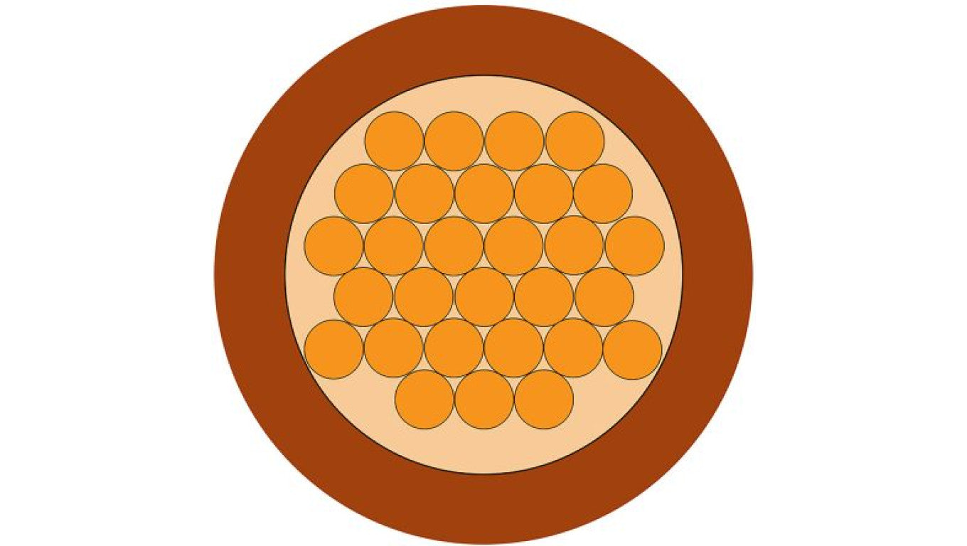 Przewód jednożyłowy linkowy, 1 mm², 29/0,2 mm, PVC, 300 V, 500 V, Brązowy, dł. 100m, RS PRO
