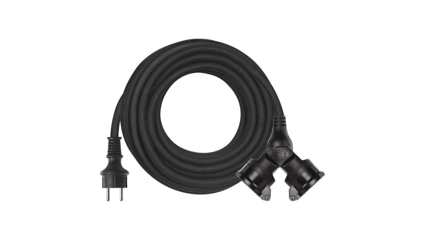 Przedłużacz 2 gniazda 15m 3× 15mm guma P0602