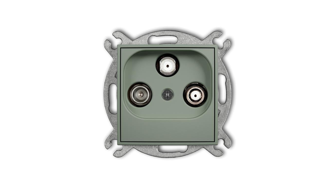 MINI Mechanizm gniazda abonenckiego 2 wyjścia SAT + TV szałwiowy 61MGSN
