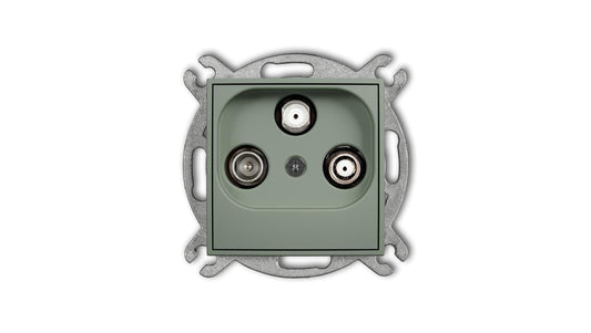 MINI Mechanizm gniazda abonenckiego 2 wyjścia SAT + TV szałwiowy 61MGSN