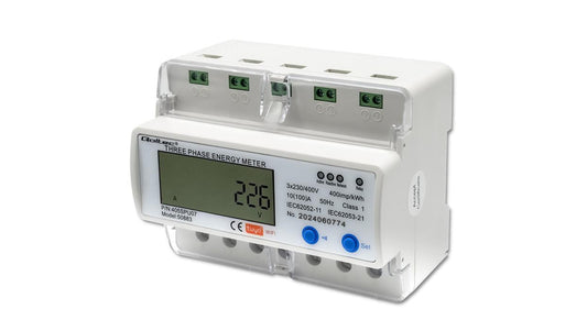Qoltec Trójfazowy elektroniczny licznik miernik zużycia energii na szynę DIN Wi-fi TUYA 400V LCD
