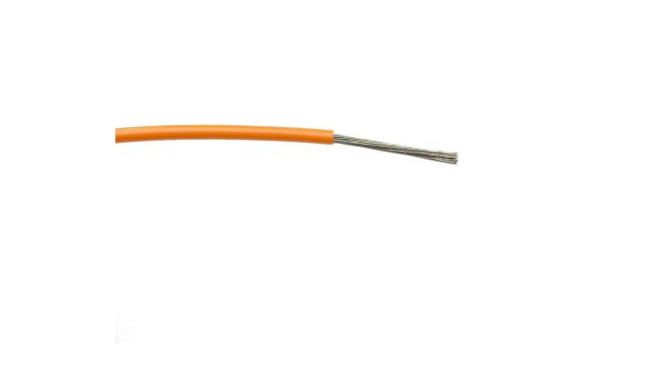 Przewód jednożyłowy linkowy, 1 mm², 32/0,2 mm, 24 AWG, PVC, 1,5 kV AC, Pomarańczowy, dł. 100m, RS PRO