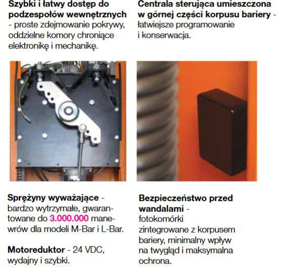 Szlaban NICE L BAR - zestaw do 8 metrów