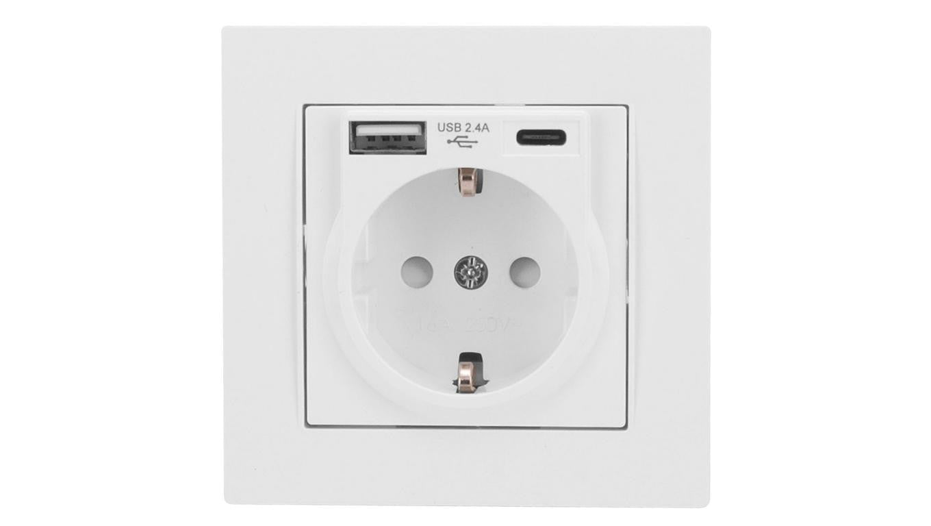 Gniazdo elektryczne ze złączem USB A + C RITA 4/M/22206290201