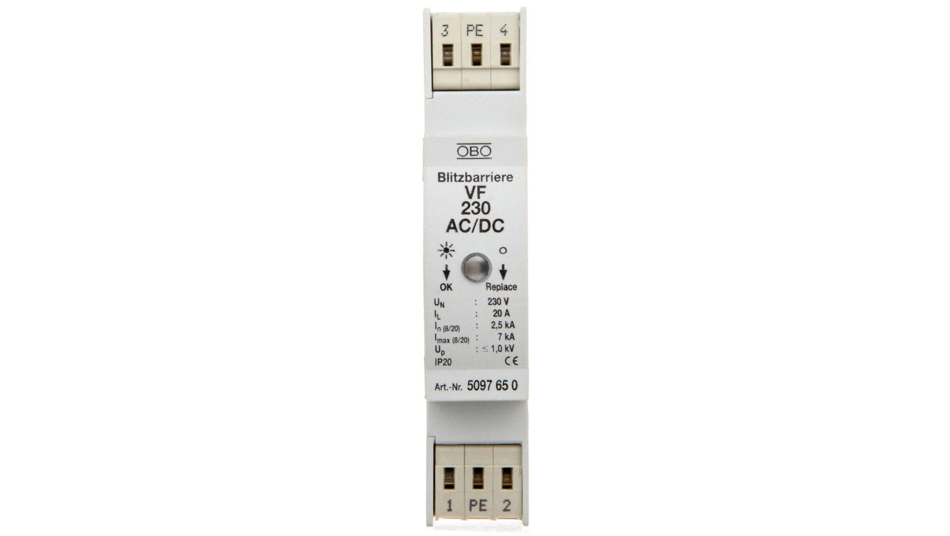Ogranicznik przepięć dla systemów dwużyłowych 350VDC 2,5kA 1,4kV VF230-AC/DC 5097650