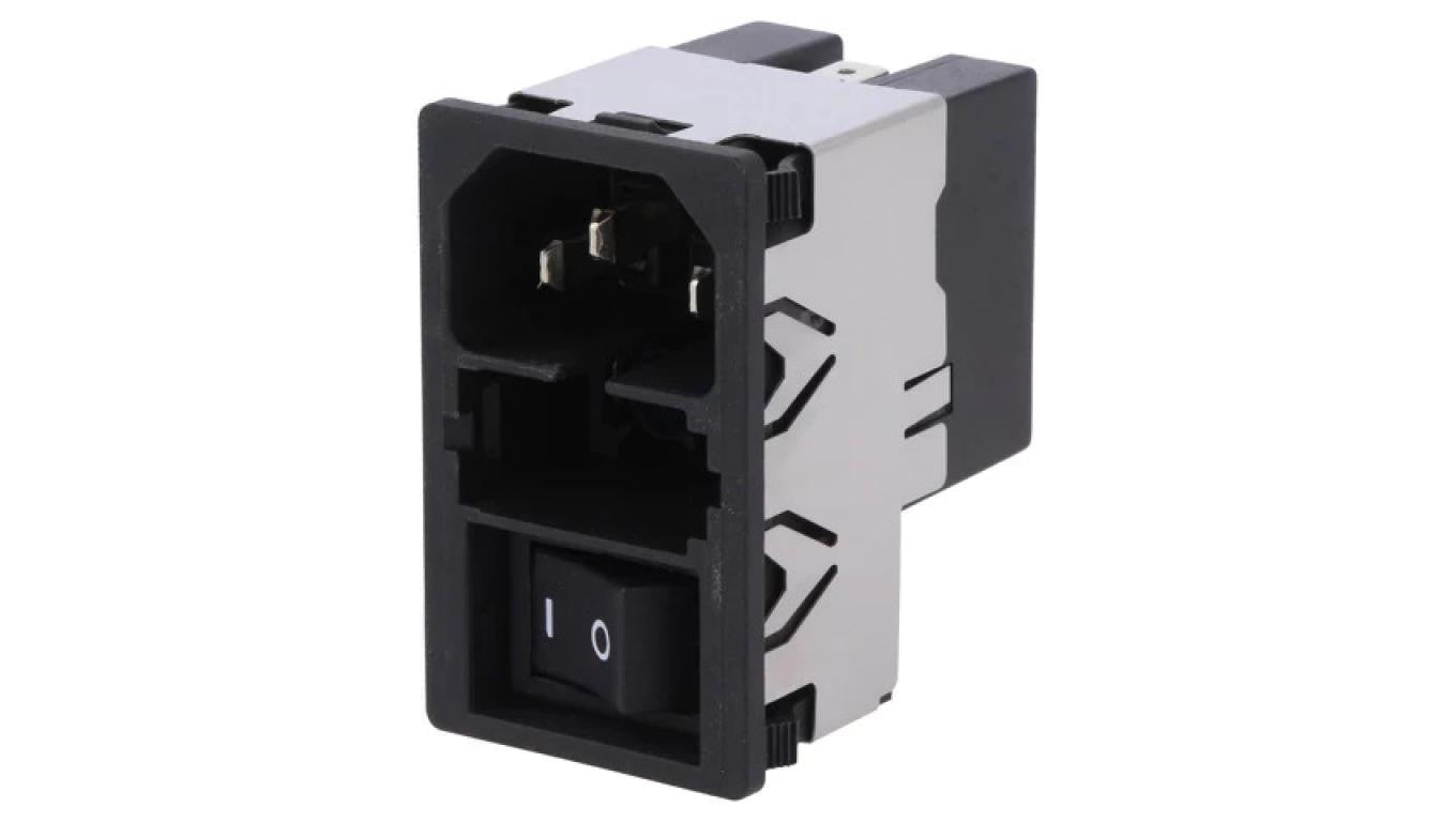 Złącze zasilające AC gniazdo męskie 2A 250VAC IEC 60320 KMF KMF1.1221.11