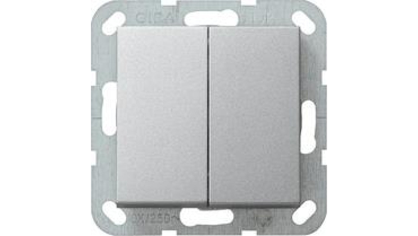 Gira Wyłącznik podwójny Gira System 55 aluminium