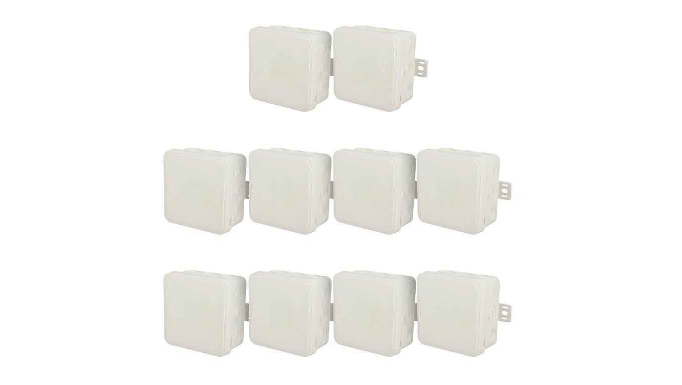 Puszka hermetyczna natynkowa elastyczna 100x100x41mm 12-wlotowa, zamknięcie na klik IP54 biała EDO 10szt