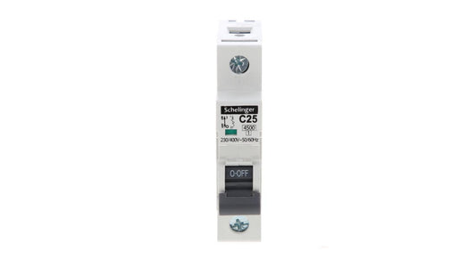 Wyłącznik nadprądowy 1P C 25A 4,5kA AC SCHELINGER A02-G7-1P-C25