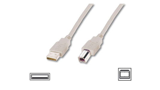 Kabel połączeniowy USB 2.0 Typ USB A/USB B, M/M beżowy 3m AK-300102-030-E