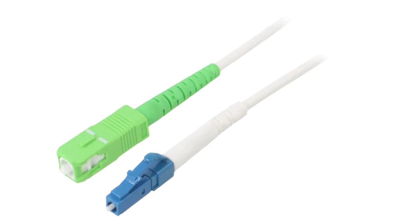 Patch cord światłowodowy OS2 LC/UPC,SC/APC 10m LSZH biały 59612