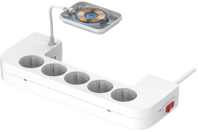 LISTWA ANTYPRZEPIĘCIOWA Z ZABEZPIECZENIEM Energizer 5x SCHUKO 2x USB-A 1x USB-C 2500W 10A KABEL 2M