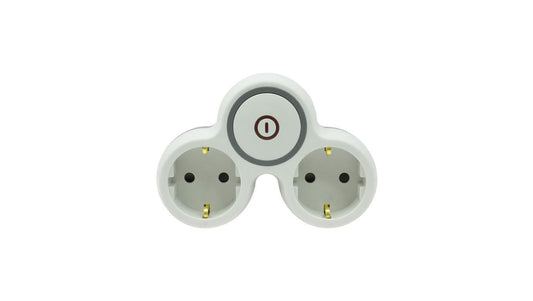 Rozgałęźnik wtyczkowy dwukrotny z włącznikiem z/u schuko R-21BWS/S/B W-72003