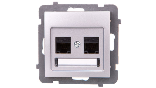 AS Gniazdo komputerowe podwójne RJ45 kat.5e MMC srebro GPK-2G/K/m/18