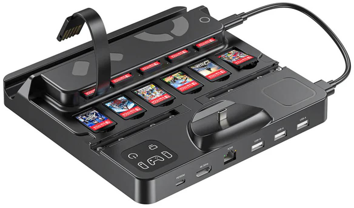 Unitek stacja ładująca Switch z przełącznikiem i czytnikiem kart do gier