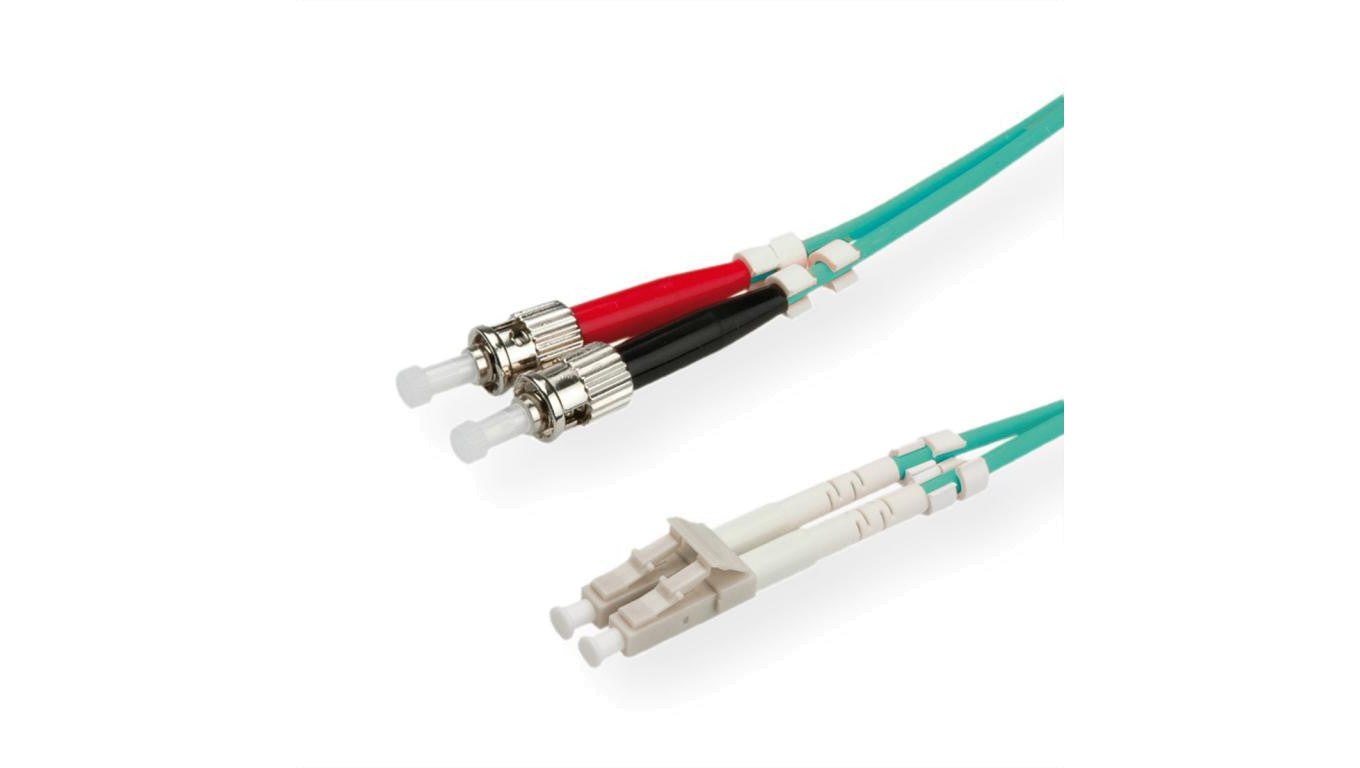VALUE Kabel F.O. 50/125µm OM3, LC/ST, turkoois, 1 m