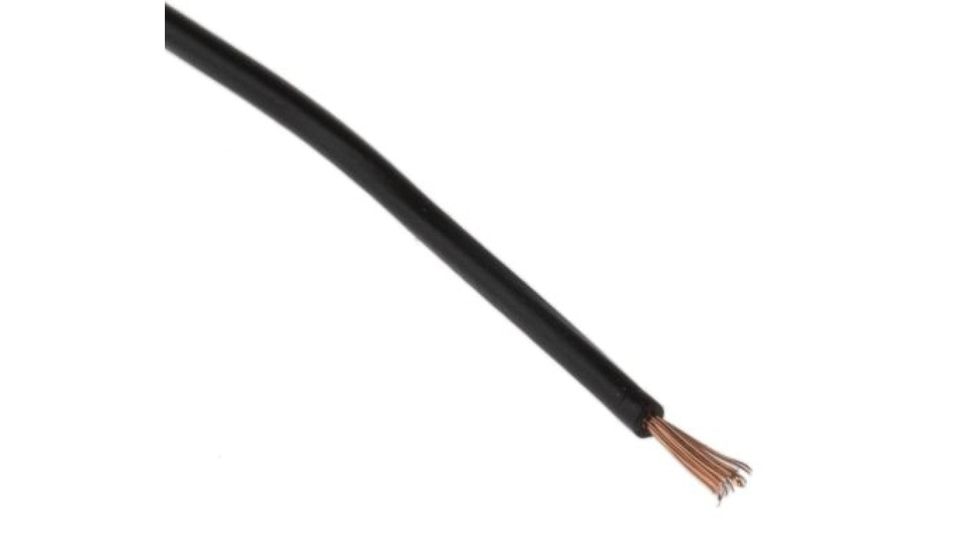 Przewód jednożyłowy linkowy, Nieekranowany, 0,1 mm², 26/0,07 mm, 27 AWG, PVC, 150 V, Czarny, dł. 100m, RS PRO