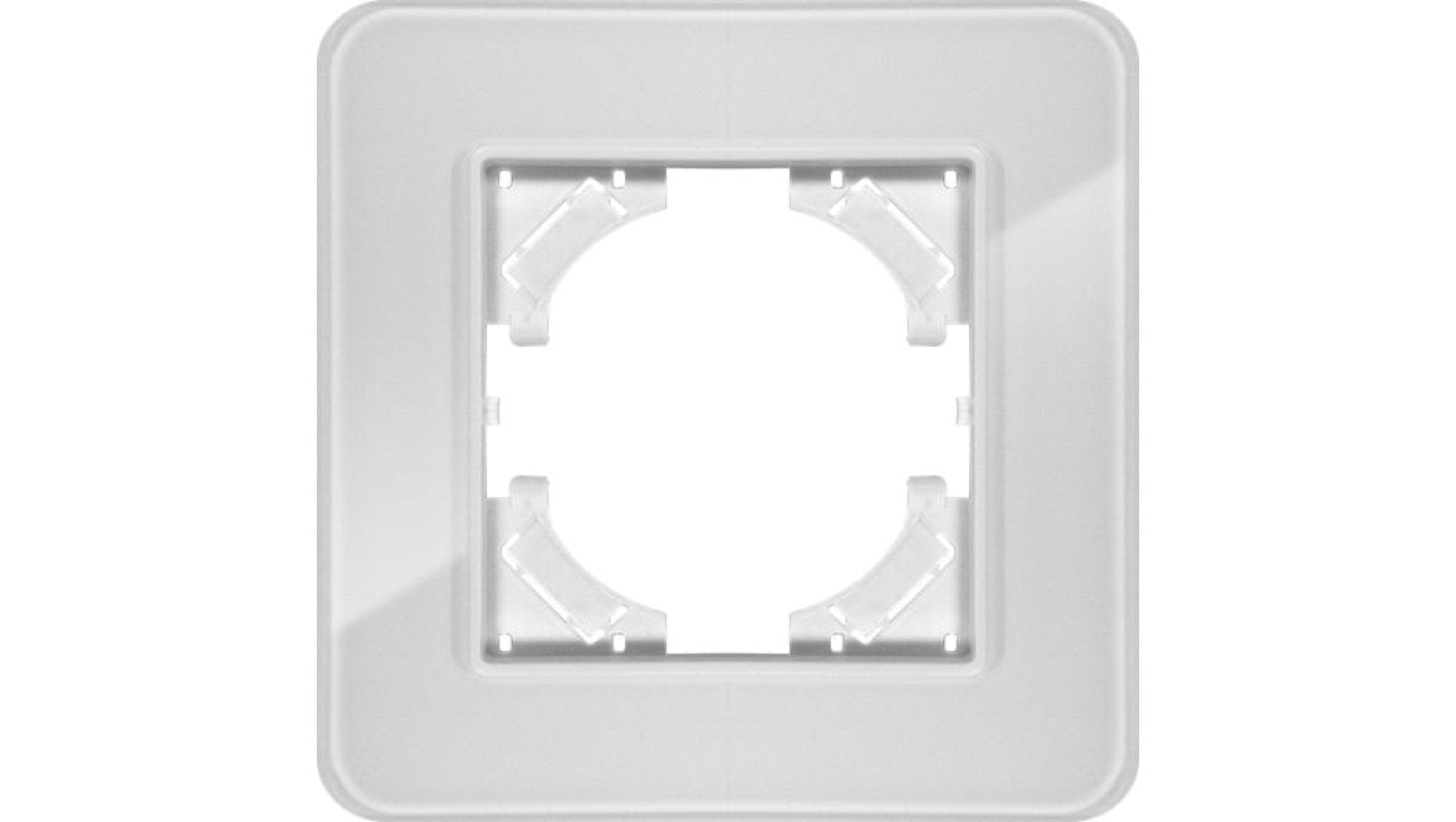 Ramka pojedyncza MODERN-Q, białe szkło (linia Crystal)