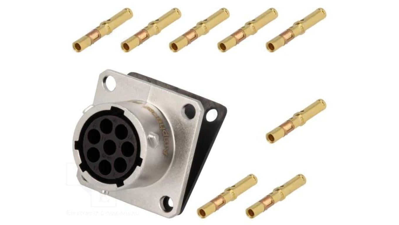 Złącze okrągłe gniazdo kołnierz (4 otwory),na panel 8-PIN RT00128SNH-K