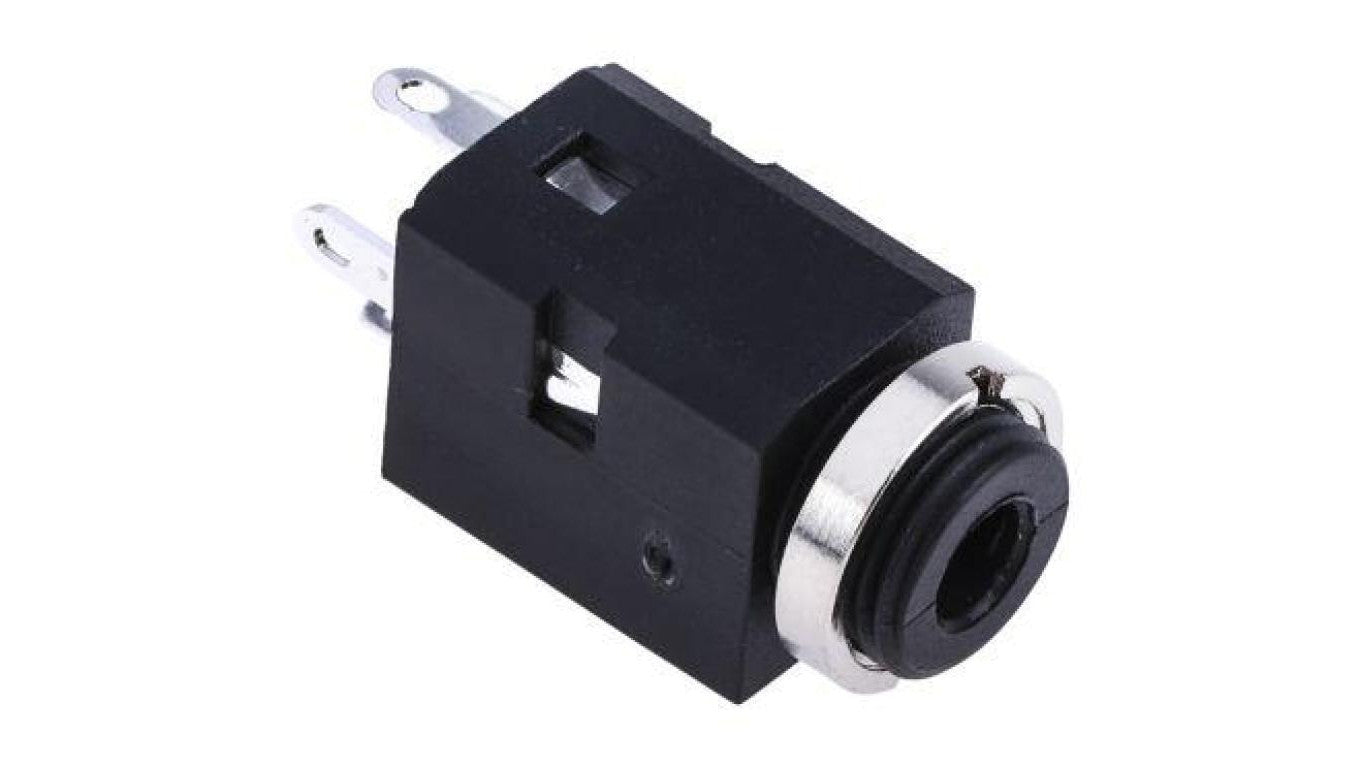 Złącze Jack 3,5 mm Żeński Stereo Montaż na panelu Czarny 500 V DC, 500 V AC /5szt./