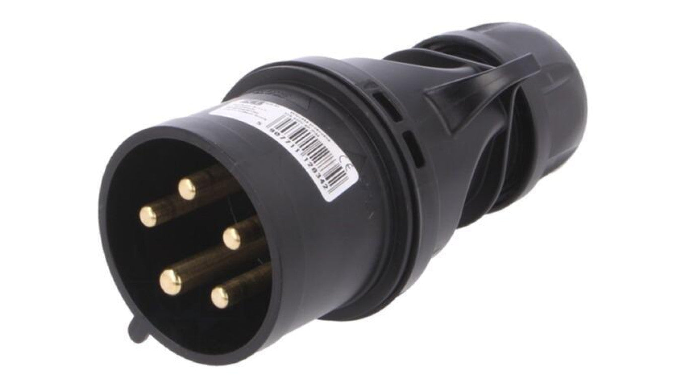 Złącze zasilające 3-fazowe AC, wtyk męski, 32A/400VAC, IP44 025-6X