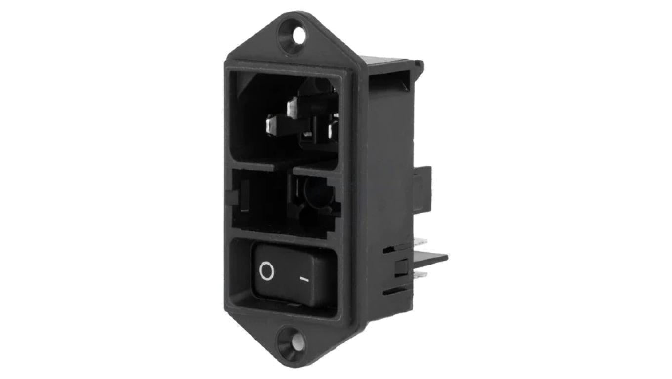 Złącze zasilające AC gniazdo męskie 10A 250VAC IEC 60320 DD11.0111.1110
