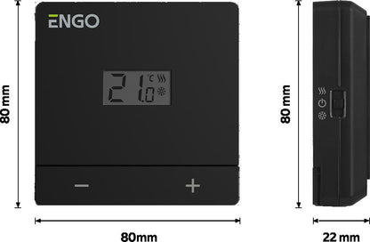 ENGO Controls EASY-24B - Przewodowy, natynkowy regulator temperatury, 24V, czarny