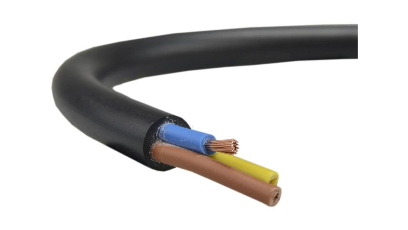 Przewód prądowy H03VV-F / OMY 300V 3x0,5 czarny linka Elektrokabel /100m/