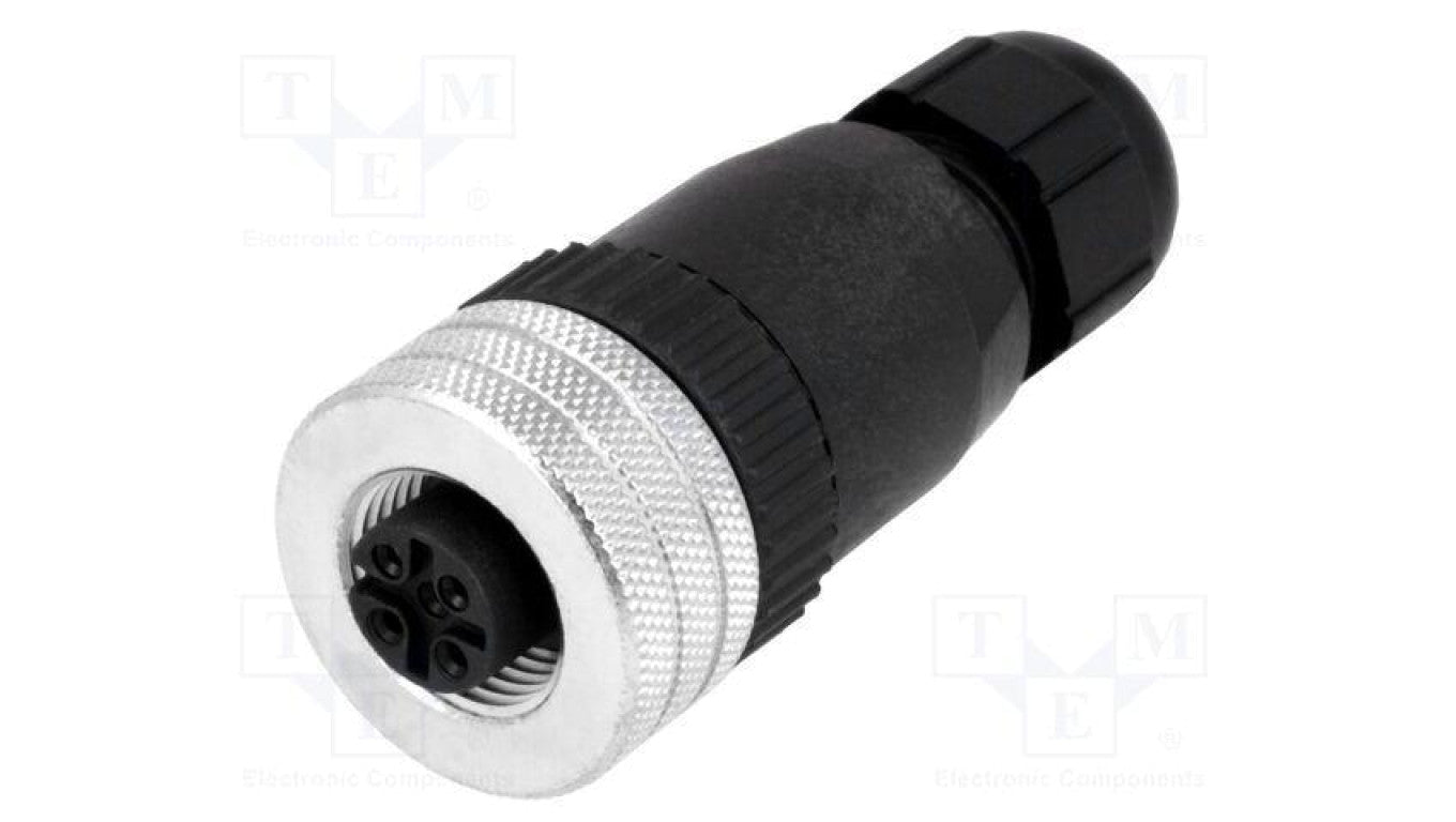 Złącze M12 wtyk PIN 4 żeńskie Micro-Change proste IP67 4A 1200710035
