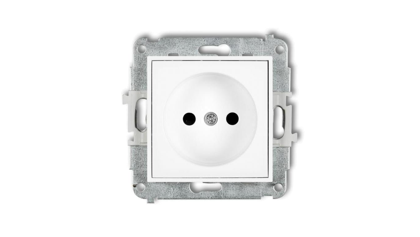 ICON Mechanizm gniazda pojedynczego bez uziemienia 2P (przesłony torów prądowych) biały IGP-1p