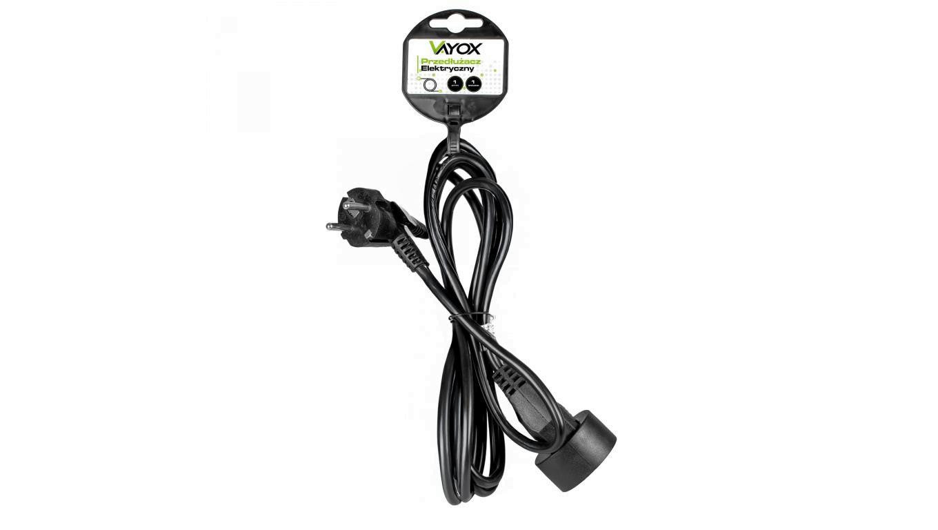 Przedłużacz elektryczny 1 gn+0 1,5m czarny VA0310-1,5B Vayox