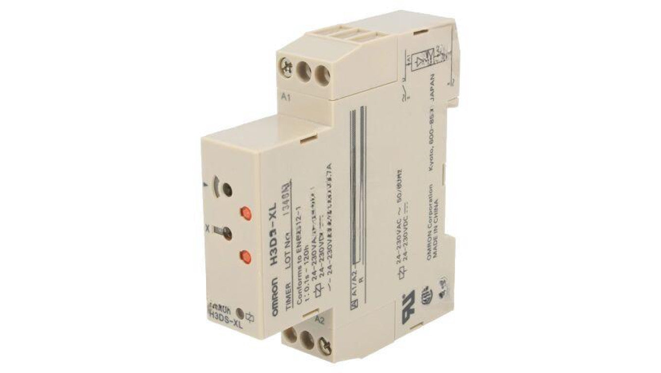 Przekaźnik czasowy 0,1s÷120h SPDT 250VAC/5A Uzas: 24÷230VAC H3DS-XL