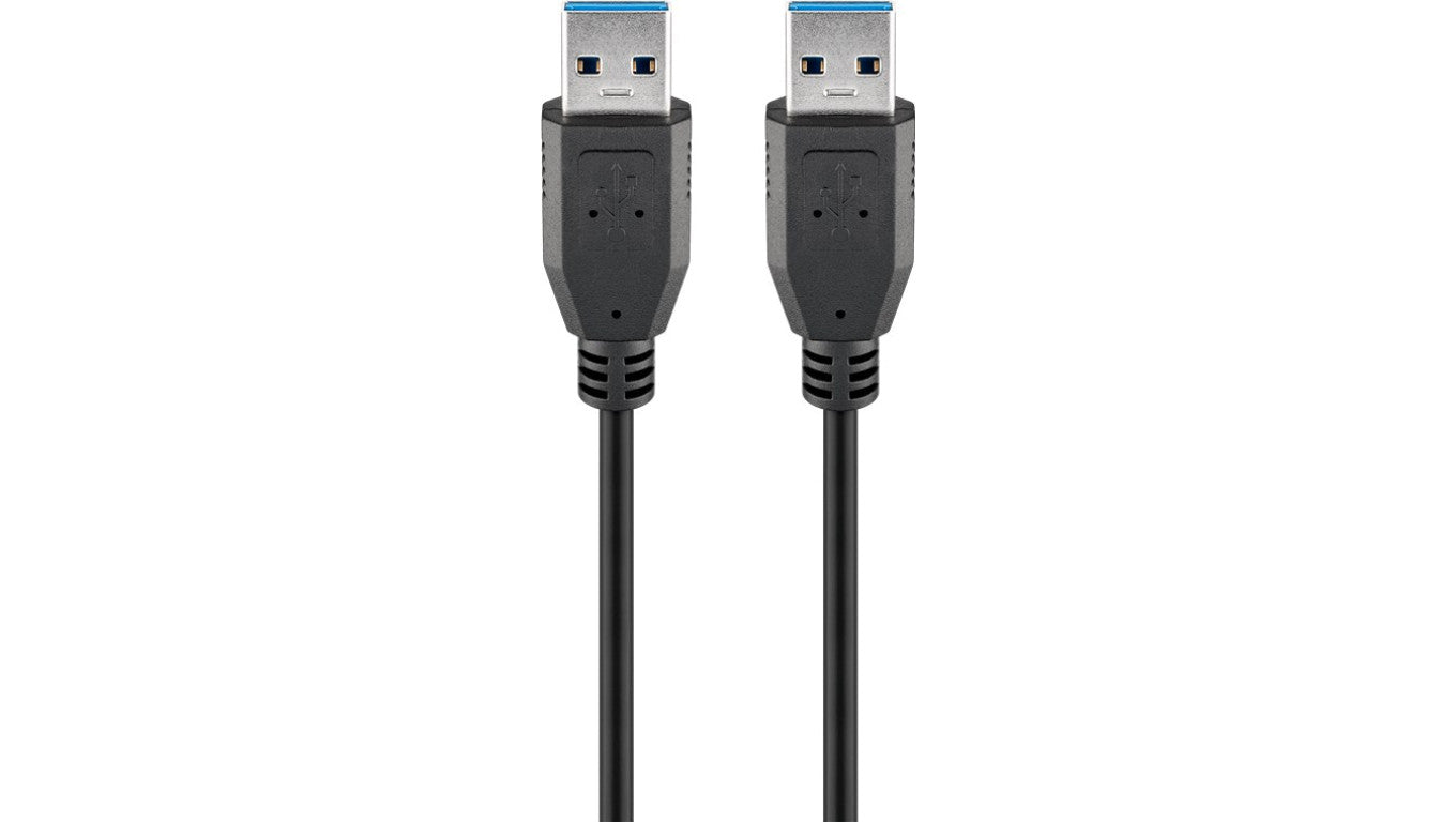 Kabel USB 3.0 Superspeed, Czarny - Długość kabla 0.5 m