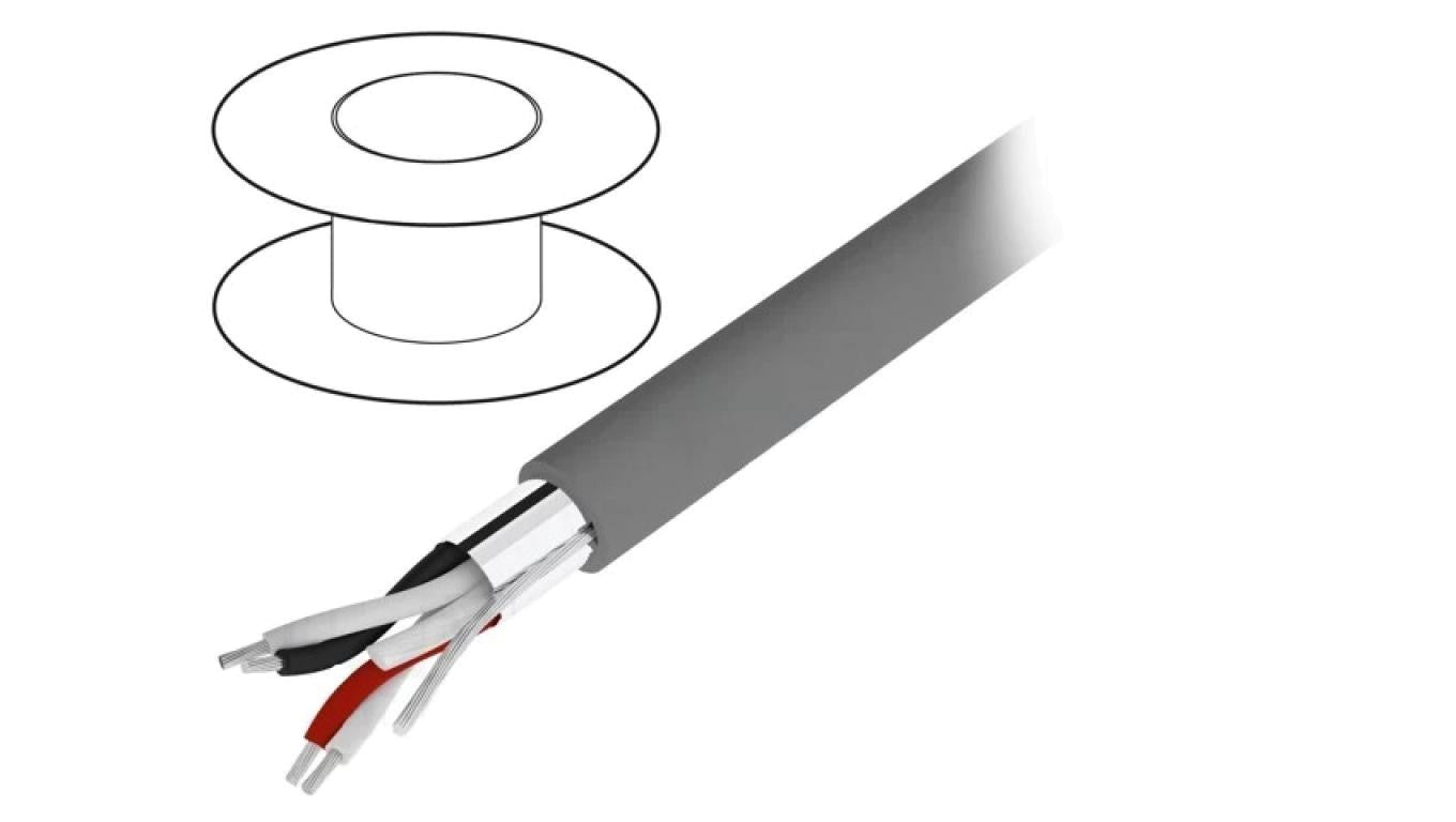 Przewód na rolce 30,5m Alpha Essential 2x2x24AWG PVC ciemnoszary 300V 5472C SL005