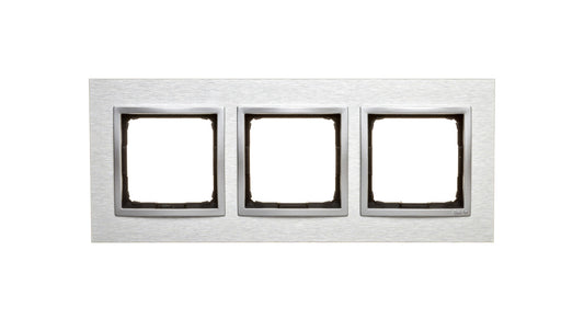 Simon 54 Nature Ramka potrójna metal INOX KLASYCZNY DRN3/77
