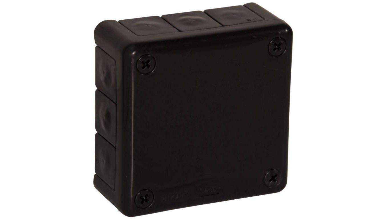 Puszka natynkowa pusta 12 wlotów VIPLAST VP-41 CZARNA IP55 98x98x42mm 041-05