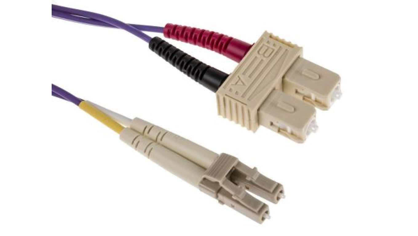 Kabel światłowodowy, średnica: 50/125μm, OM3 Wielomodowy, Fioletowy, LC/SC