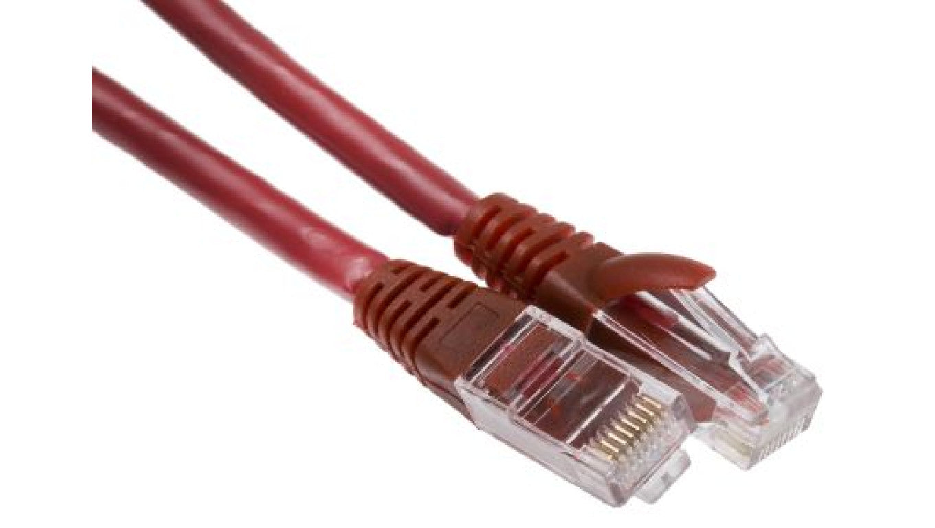 Kabel kategorii 6, Czerwony, Wtyk RJ45/męski RJ45dł.: 500mm, mat. koszulki: PVC