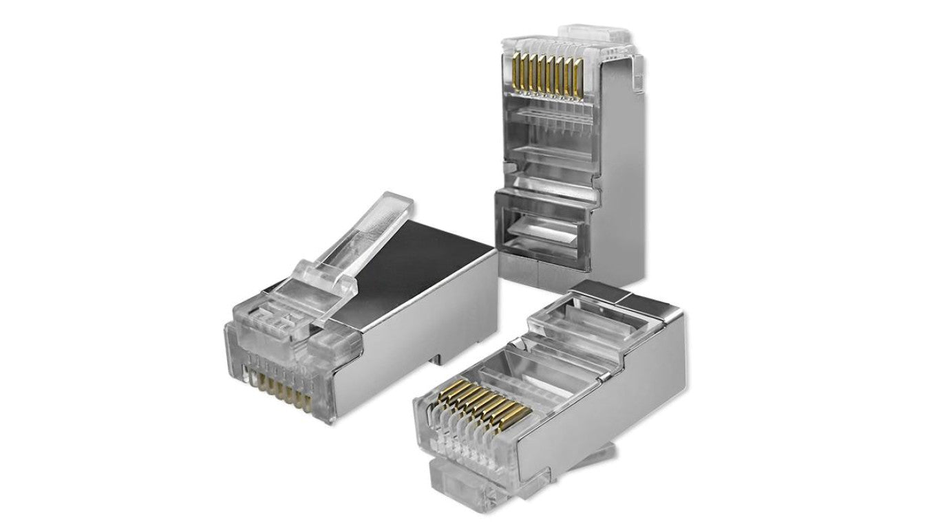 Qoltec Wtyk przelotowy złącze RJ45 CAT6 FTP Pass Through Pozłacane styki 100 sztuk