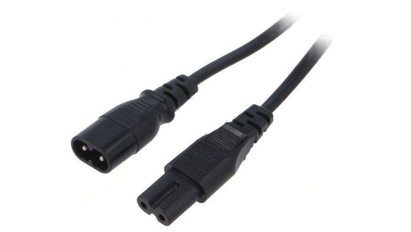 Kabel: 2x0,75mm2, IEC C7 żeński,IEC C8 męski, 1m LT503+538 H03VVH2-F 2X0.75 1M BLK