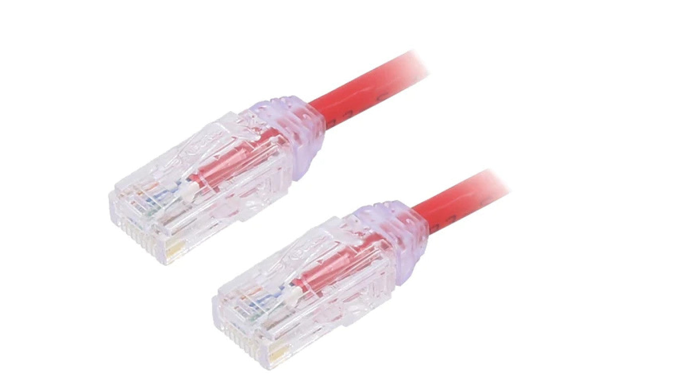 Patch cord TX6A-28™,U/UTP 6a drut Cu LSZH czerwony 0,5m UTP28X0.5MRD
