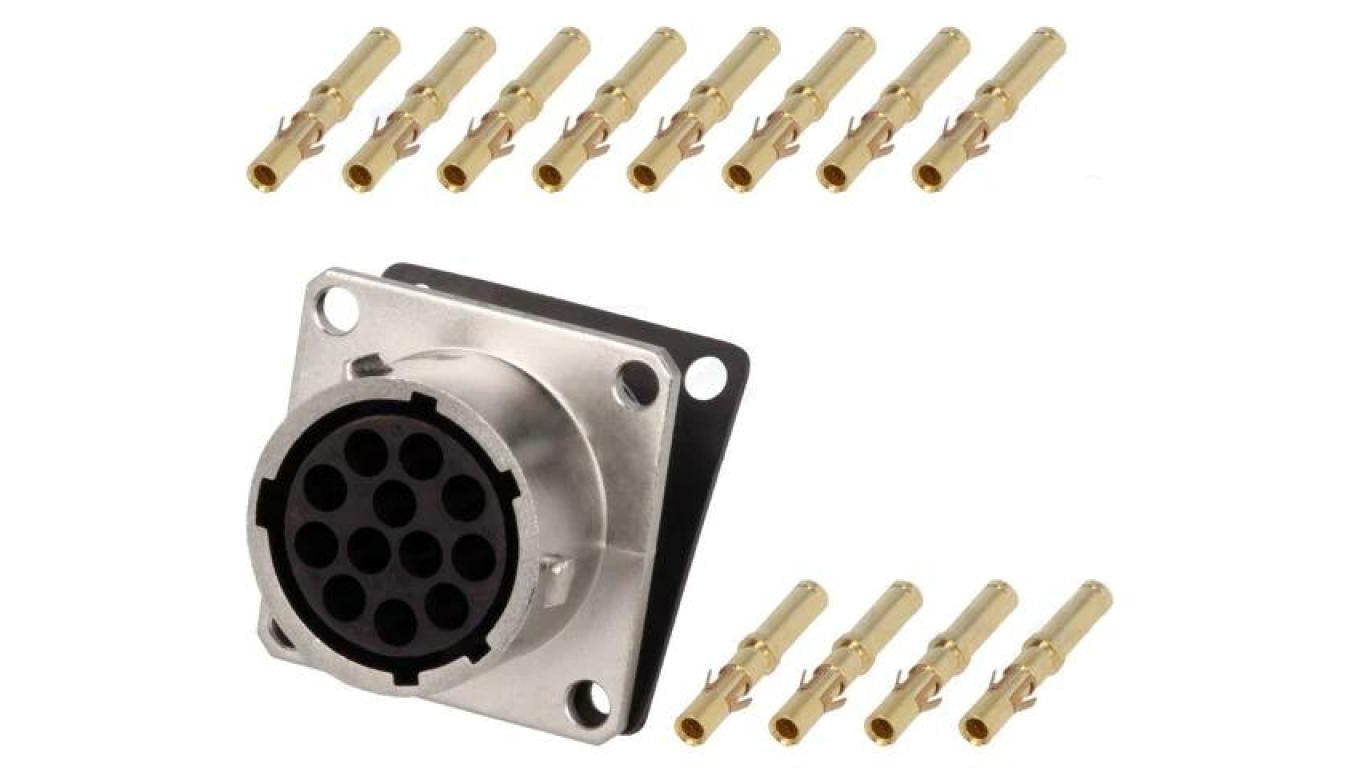 Złącze okrągłe gniazdo kołnierz (4 otwory),na panel 12-PIN RT001412SNH-K