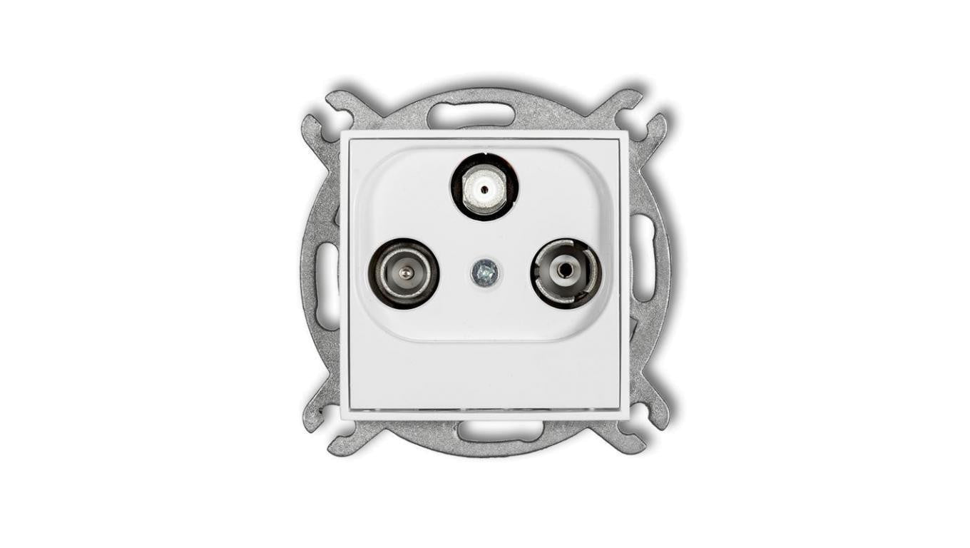 ICON Mechanizm gniazda abonenckiego RTV-SAT końcowego 1,5dB biały mat 25IGS
