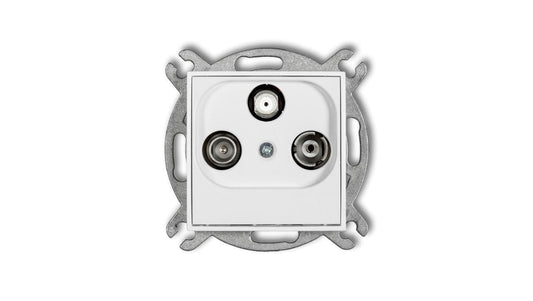 ICON Mechanizm gniazda abonenckiego RTV-SAT końcowego 1,5dB biały mat 25IGS