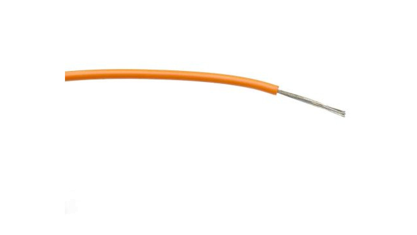 Przewód jednożyłowy linkowy, 0,5 mm², 16/0,2 mm, 20 AWG, PVC, 1 kV AC, Pomarańczowy, dł. 100m, RS PRO