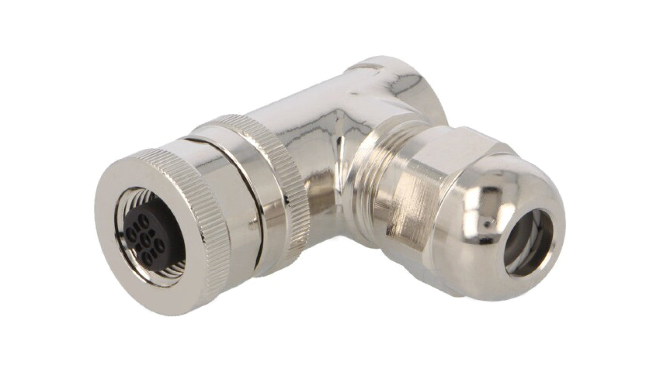 Złącze okrągłe M12 żeńskie kątowe ekranowane 4-PIN 250V PG7 T4112011041-000